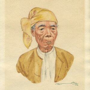 BURMESE OLD MAN BY THEIN HAN